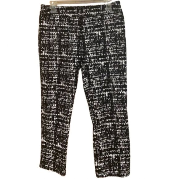 APT.9 WOMEN’s BLACK & WHITE MID RISE CAPRI PANTS Sz- 4 - Picture 1 of 6